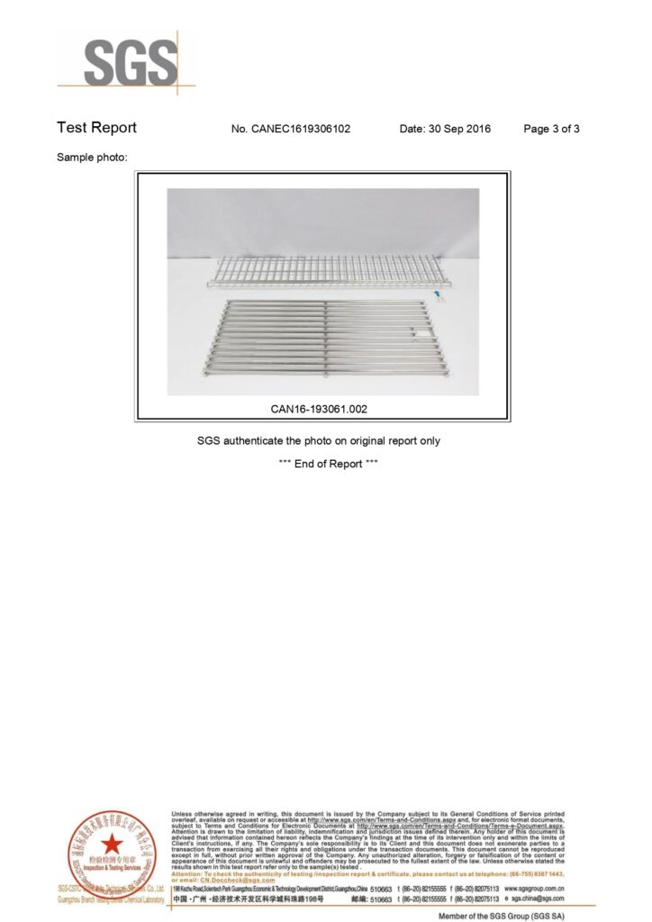 Quality Assurance for OEM Metal Products - Foshan ATA METAL wire products SGS report 1 Page 3