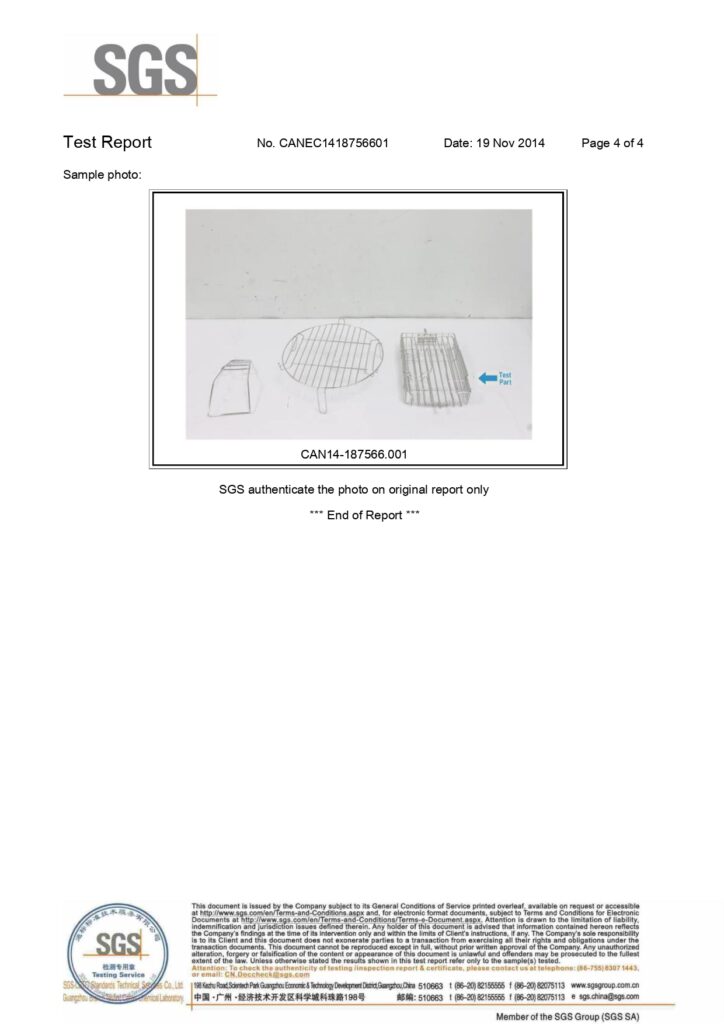 Quality Assurance for OEM Metal Products - Foshan ATA METAL wire products SGS report 2 Page 4