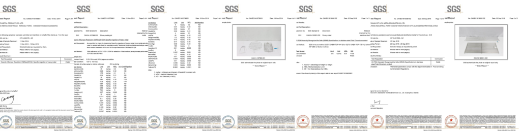 SGS Reports - quality assurance for OEM metal products