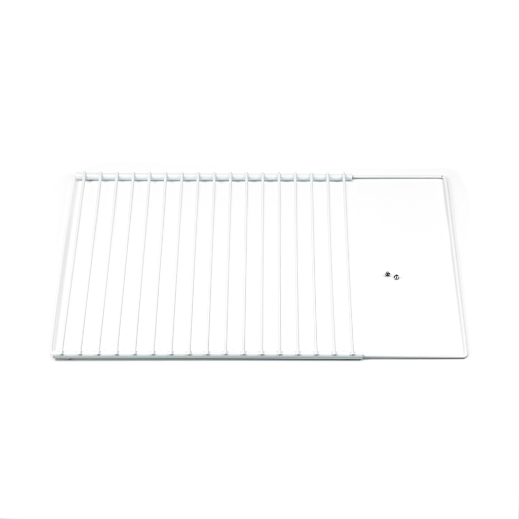 White Adjustable Wire Shelf - Width with One Side Extended