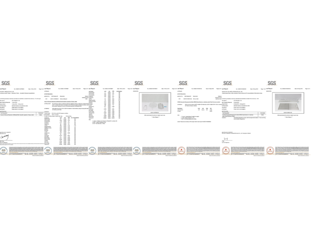 SGS Reports - quality assurance for OEM metal products